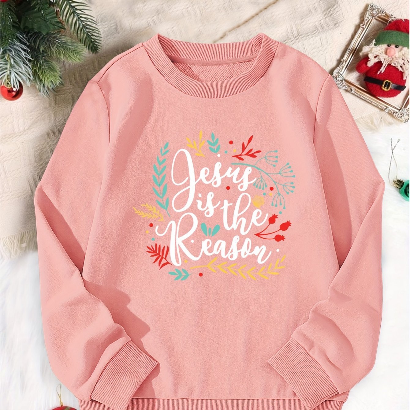 Festive Christmas Girls' Sports Sweater - Cozy & Stylish