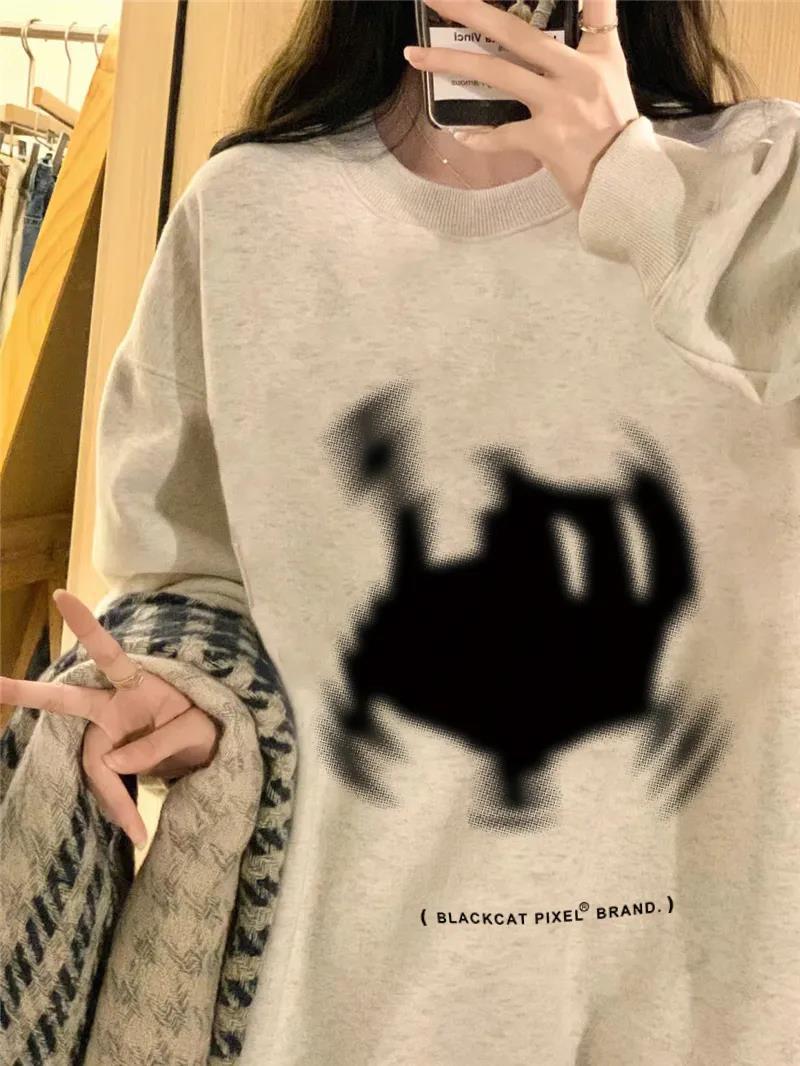 Korean Style Loose Cotton Hoodie & Sweatshirt Outerwear