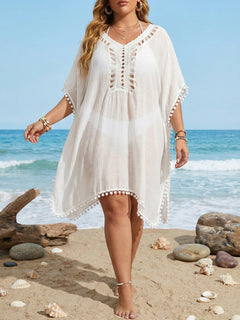 Floral Crochet Patchwork Mini Slit Dress