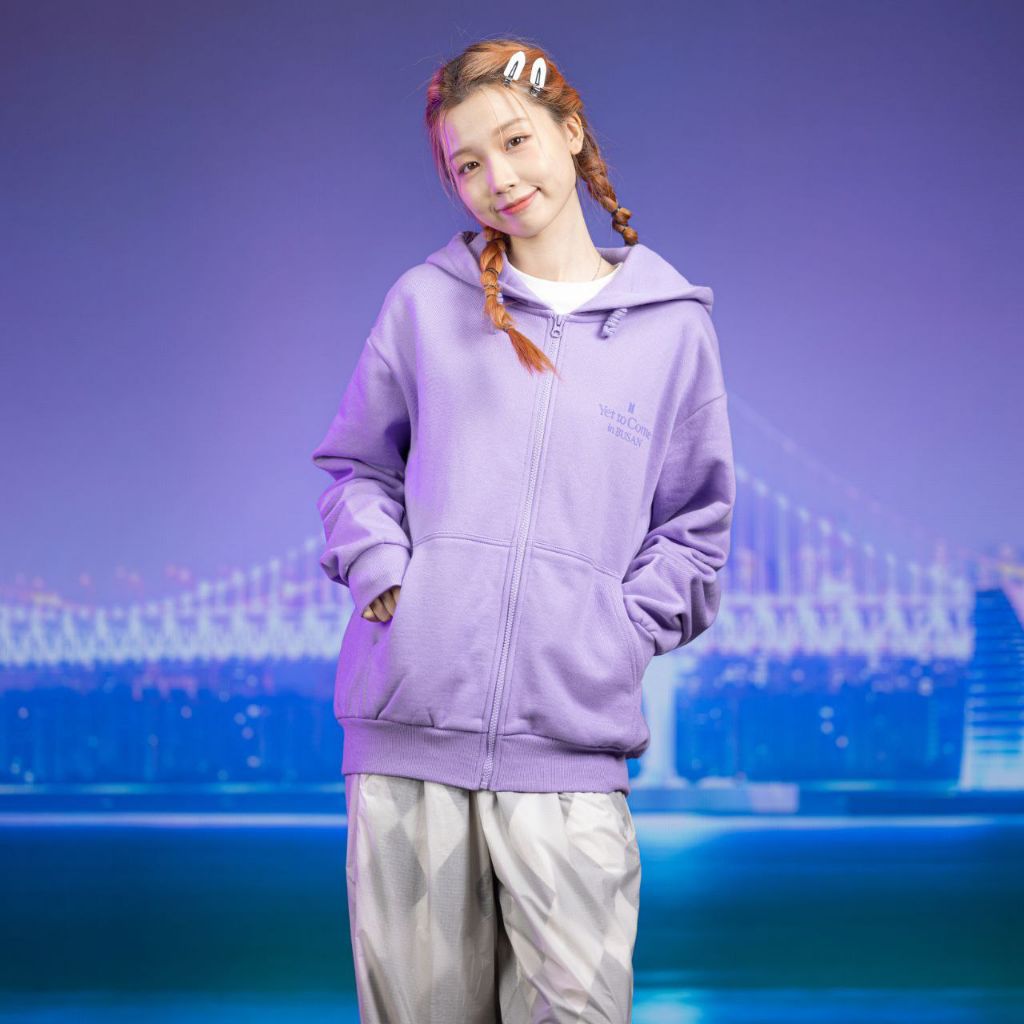 Purple Zip-Up Hoodie Sweatshirt for Women