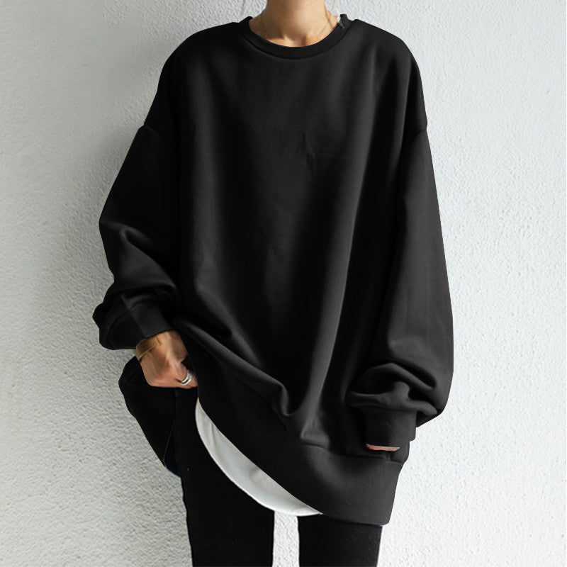 Women's Cozy Round Neck Loose Pullover Sweater