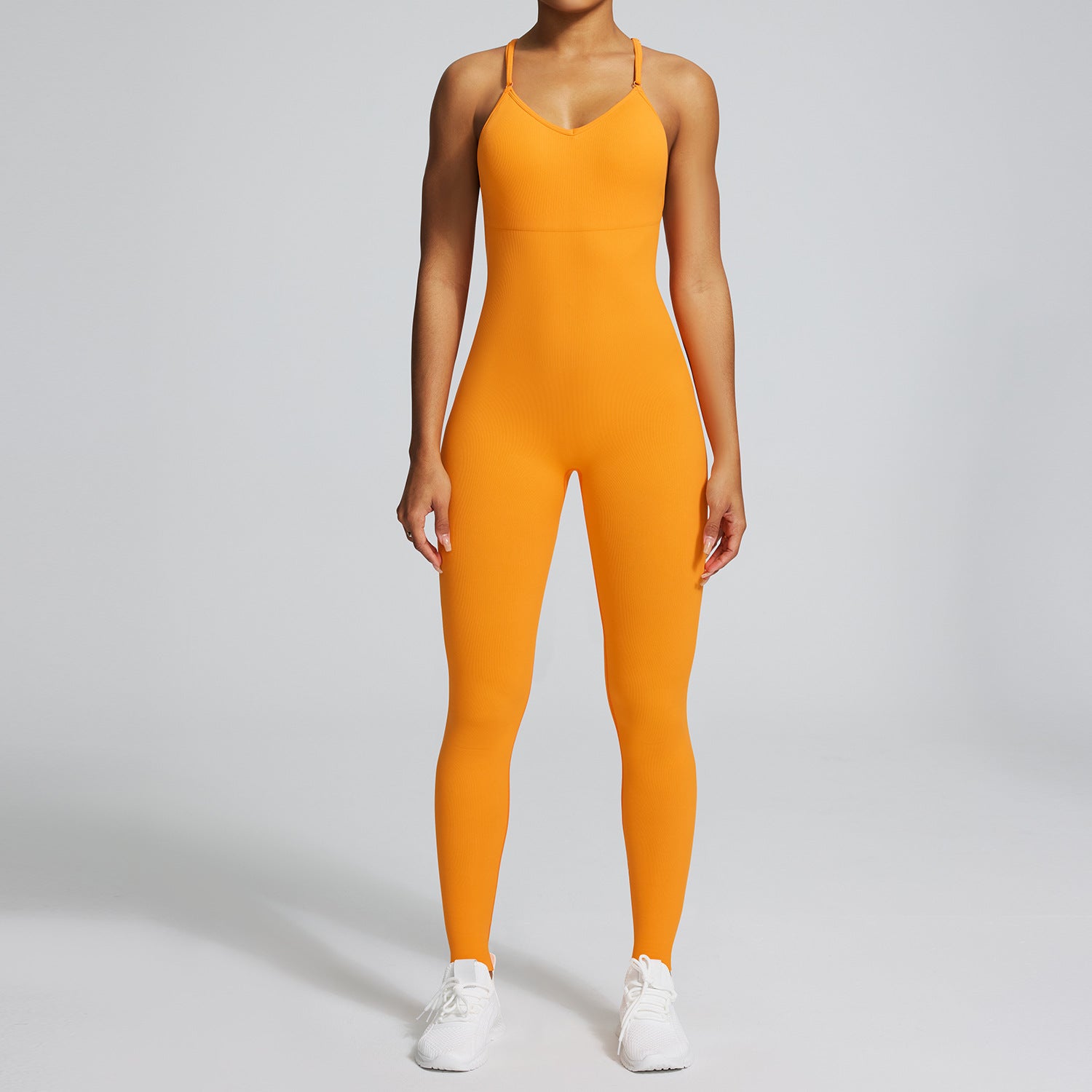 Seamless Back-Supporting Yoga Jumpsuit For Women With Straps