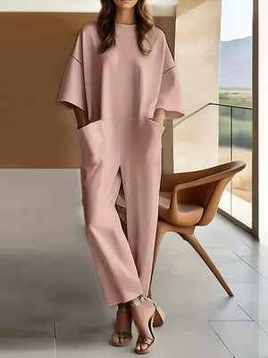 Women's Casual Wide-Leg Pocket Jumpsuit