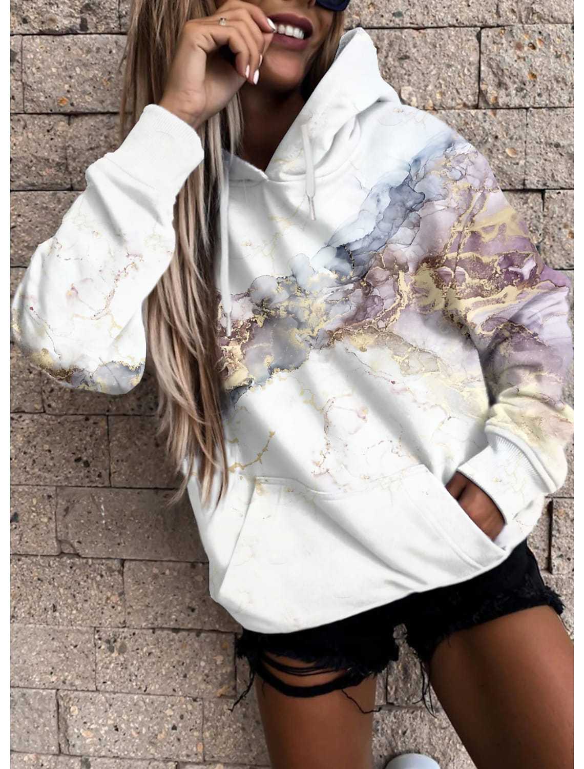 Women's 3D Digital Print Graphic Sweatshirt Casual Top