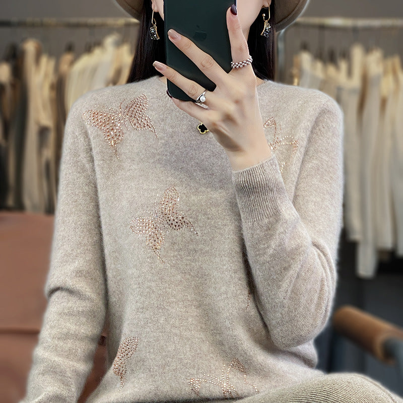 Round Neck Patterned Base Shirt for Women
