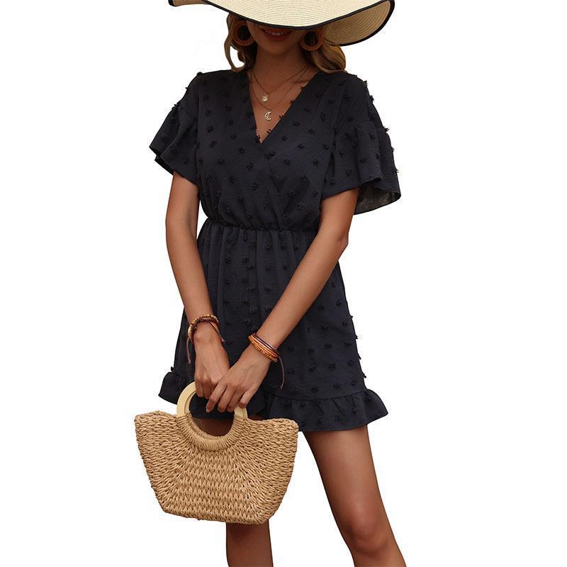 Elegant Ruffle-Trimmed Solid Jumpsuit Shorts for Women