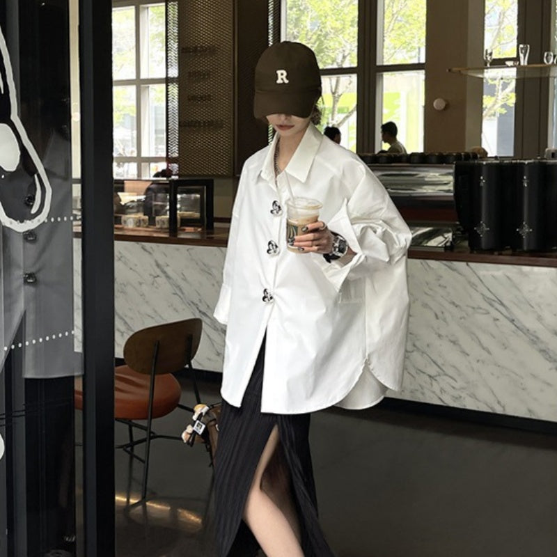 New Womens French-style Sophisticated Minimalist Blouse