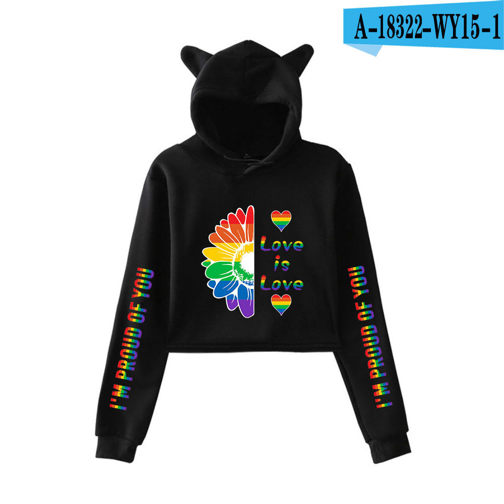 Cute Cat Ear Cropped Navel Sweater