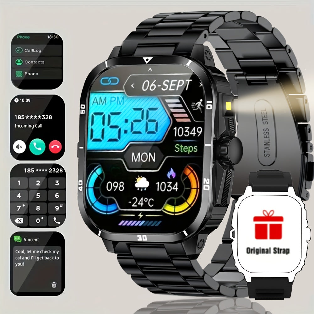 2.01" HD Full Touch Smartwatch with Call, USB Charging, Sports Modes, Weather & Music Controls – iPhone & Android Compatible