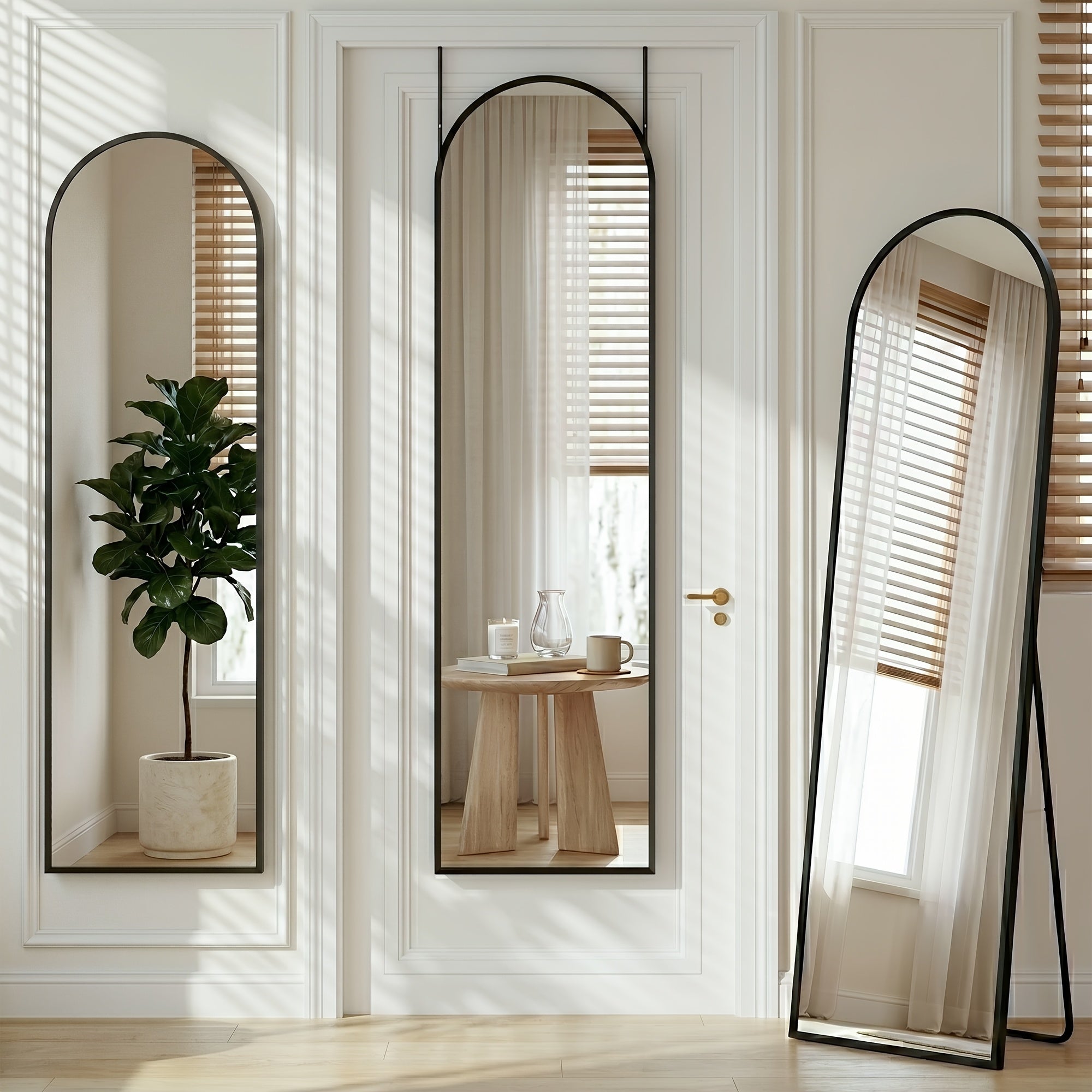14 x 56 inch door-mounted full-length mirror with aluminum frame