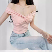 Pleated Twisted Layered Short Sleeve Tee – Effortless Street Style