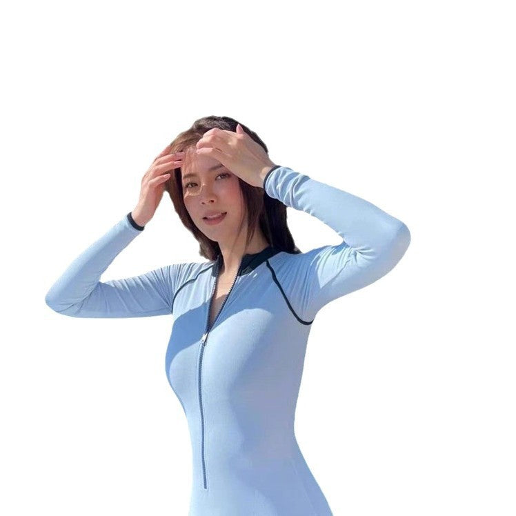 Women's Long-Sleeve Zip One-Piece Swimsuit & Wetsuit