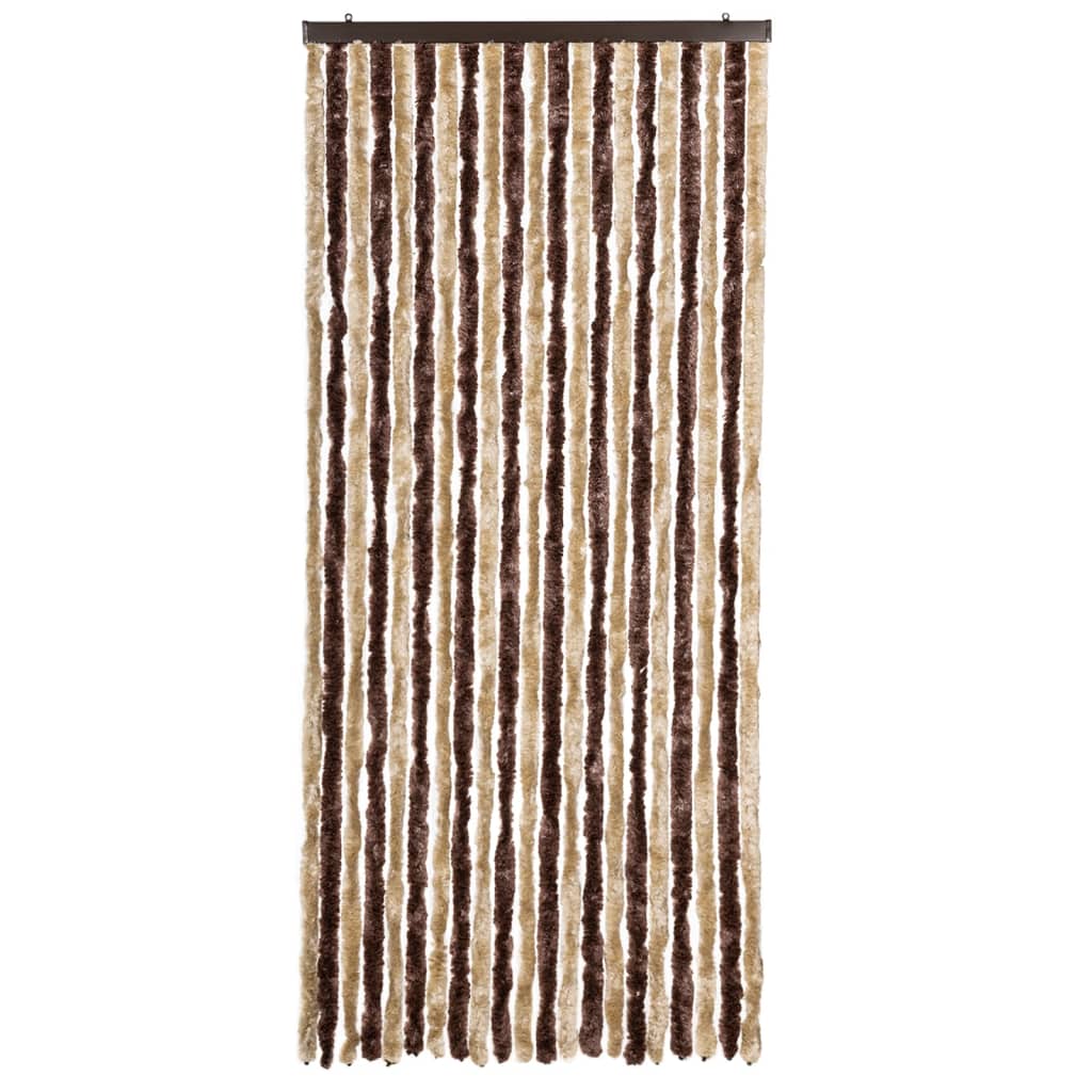 Insect Screen Curtain and Light Brown Chenille Insect Screen Curtain and