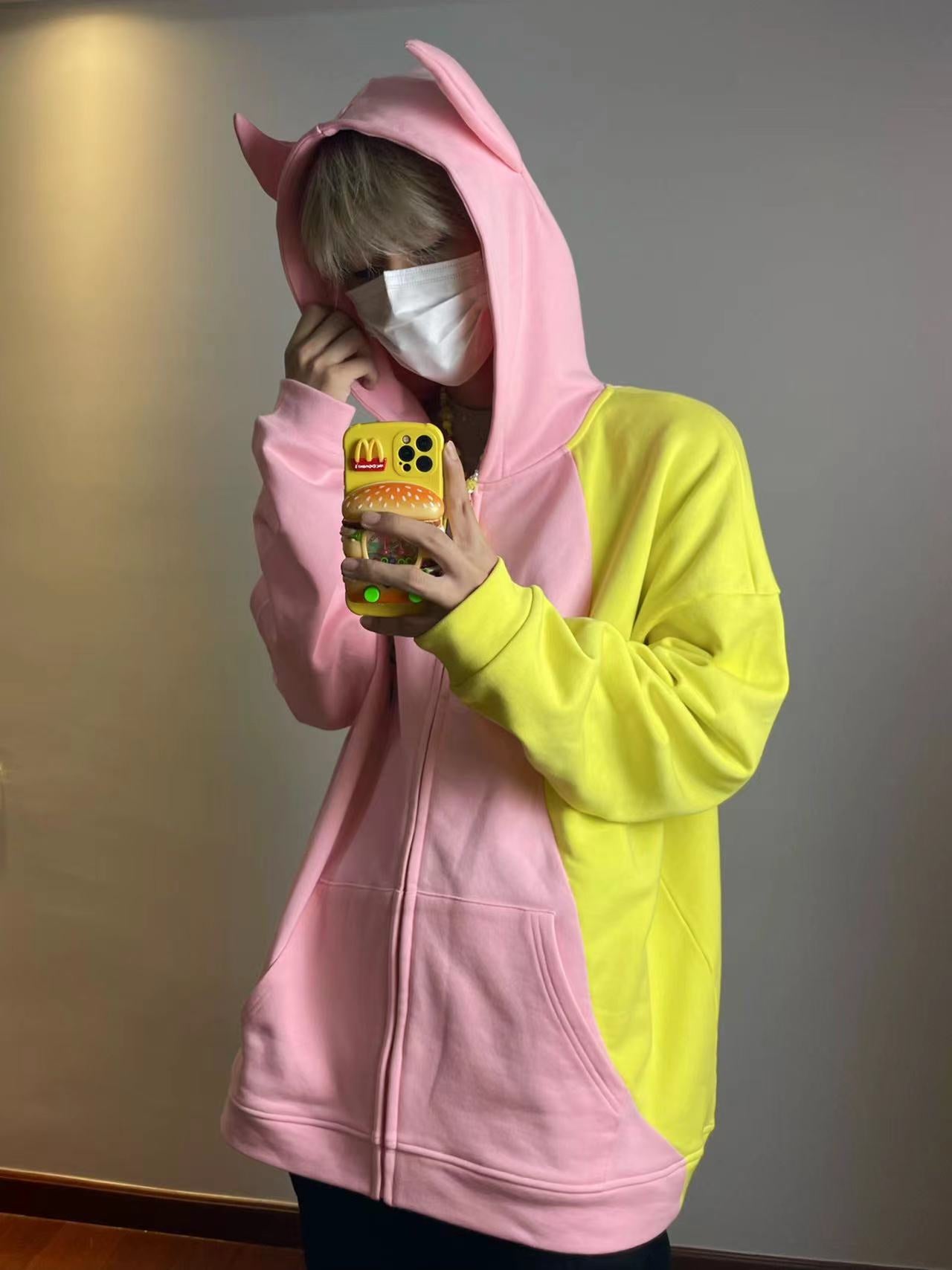 Women's Detachable Tail Hooded Zipper Sweatshirt