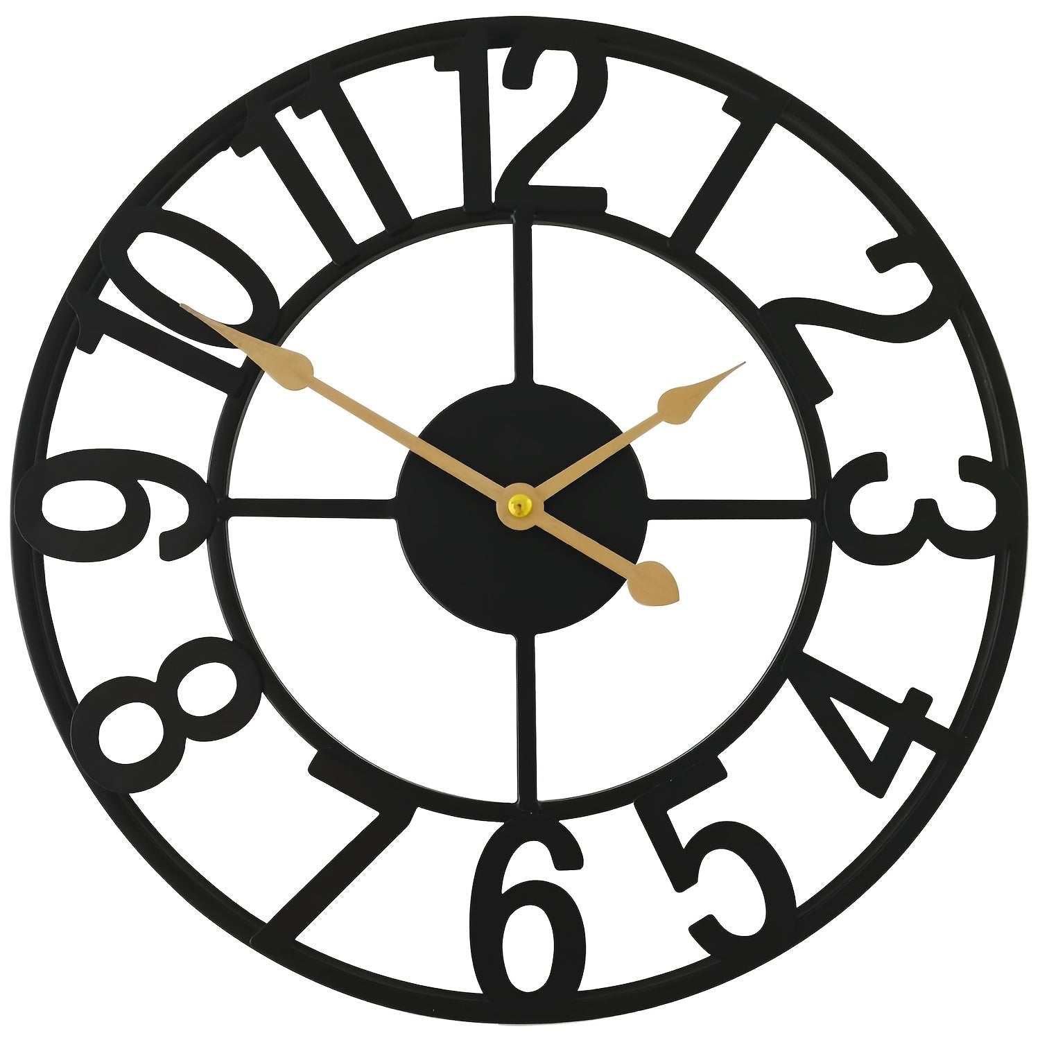 24/30 Inch Large Metal Wall Clock for Home Decor Wrought Iron Art Clock Oversized Silent Battery Operated, Vintage Industrial Decorative Clocks for Living Room, Kitchen, Bedroom, Office