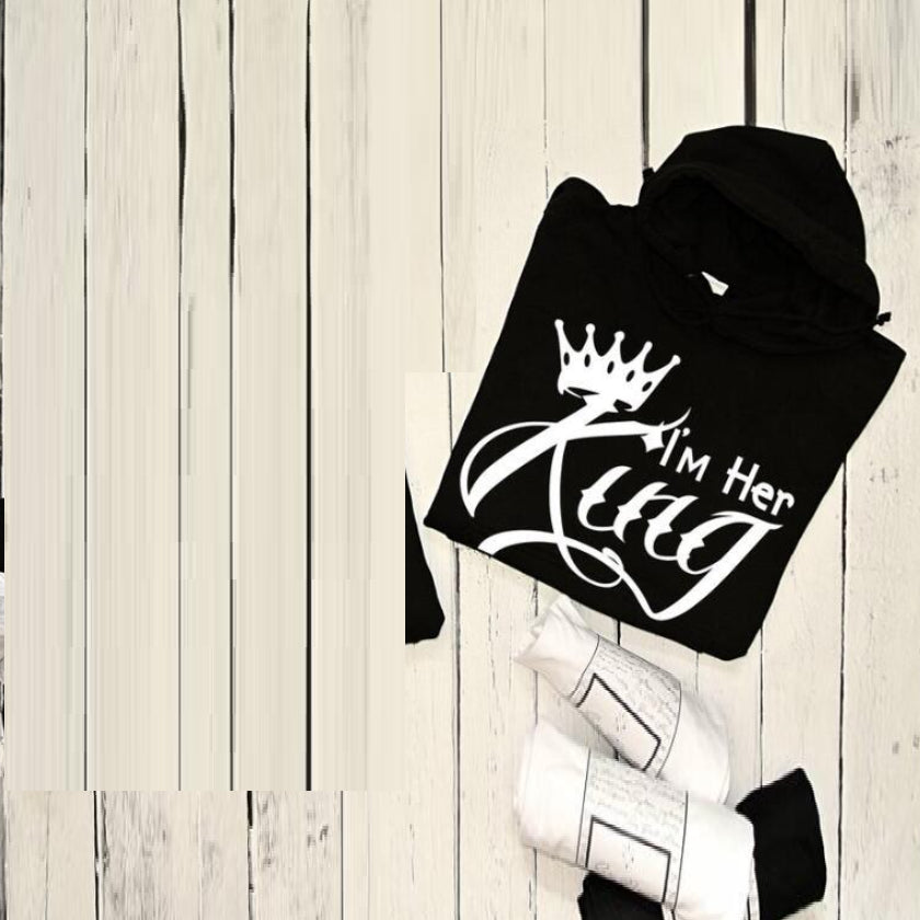 Her King His Queen Matching Couple Streetwear Hoodie