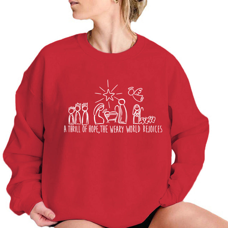 Christian Nativity Scene Christmas Sweatshirt Faith Sweater