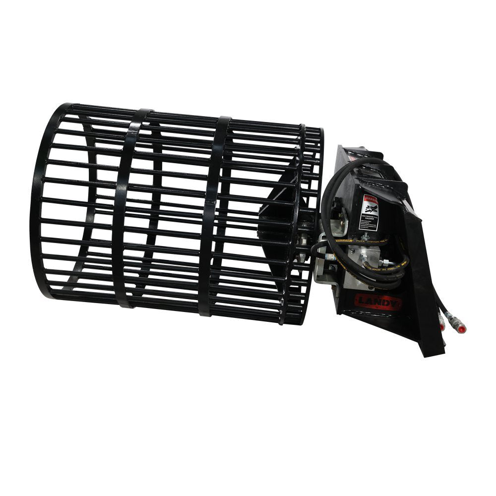 30‑Inch Diameter Drum for Skid Steer Rotary Rock Picker with 55‑Inch Barrel Depth and Universal Mount