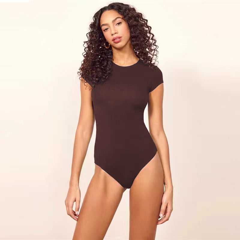 Ribbed Crew-Neck Slim Fit Jumpsuit