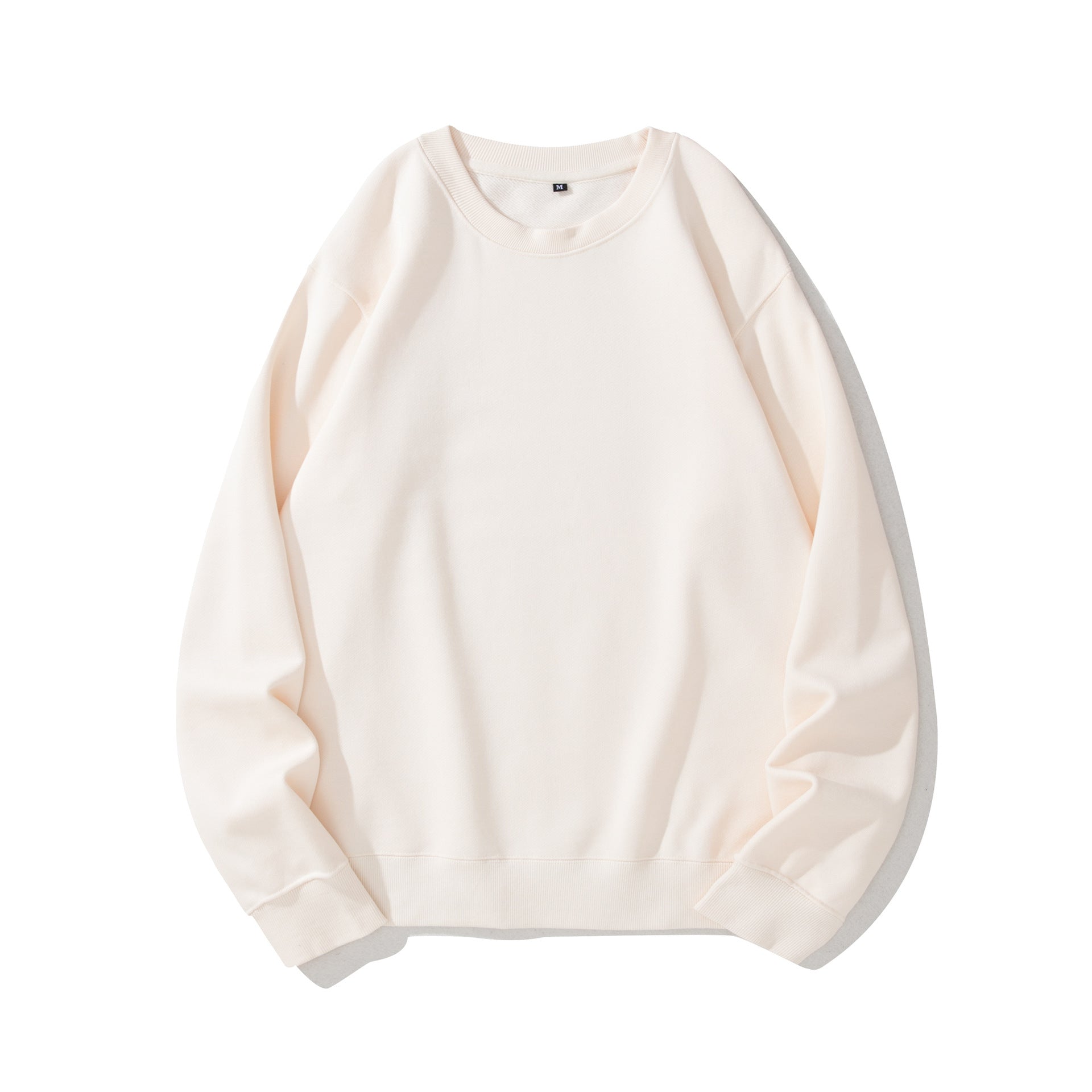 Heavyweight Round Neck Sweater Thickened Terry Solid Color Couple