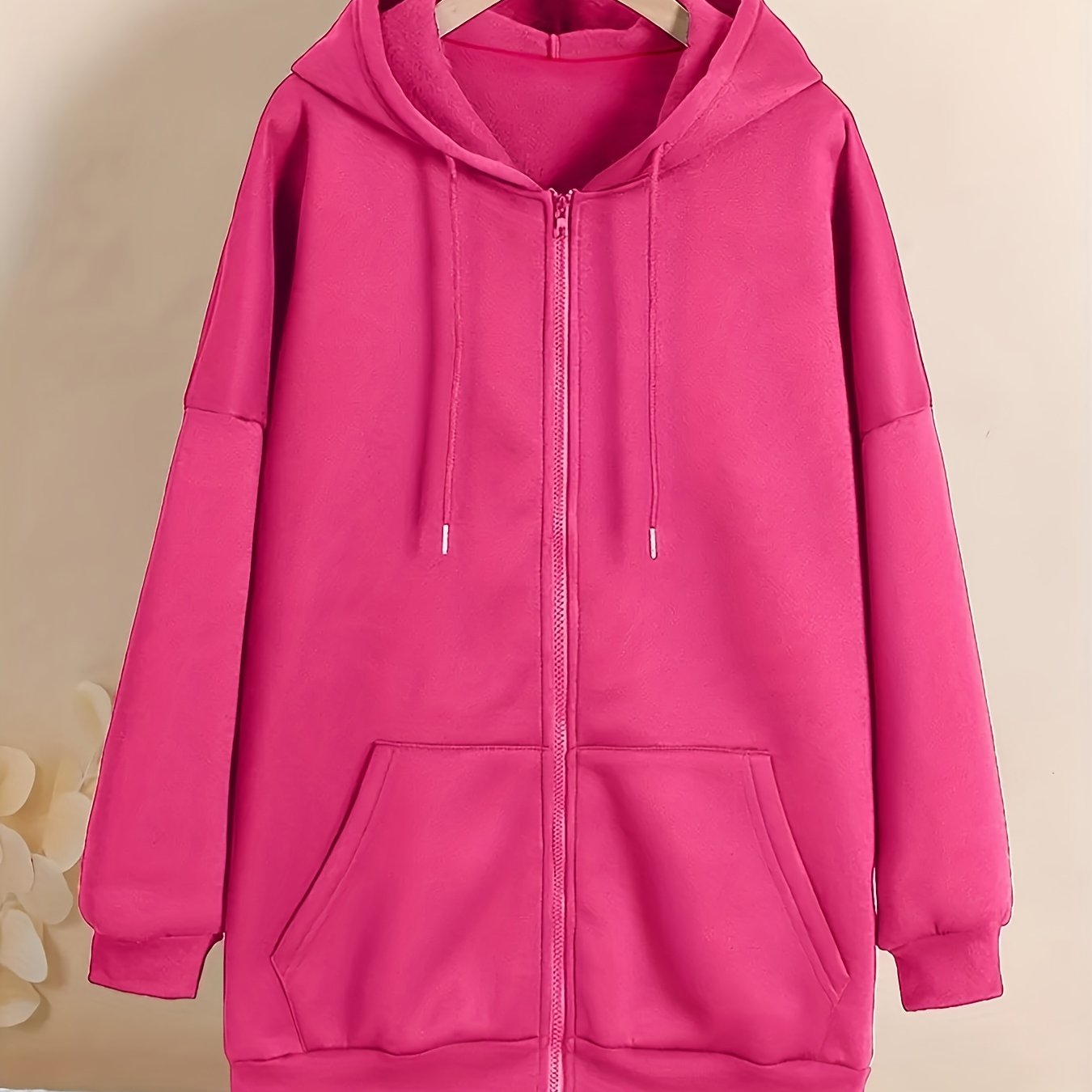 Elegant Plus Size Hooded Drawstring Sweatshirt