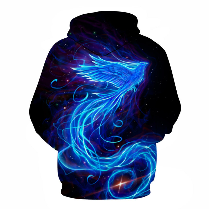 Flame Phoenix 3D Casual Loose Hoodie