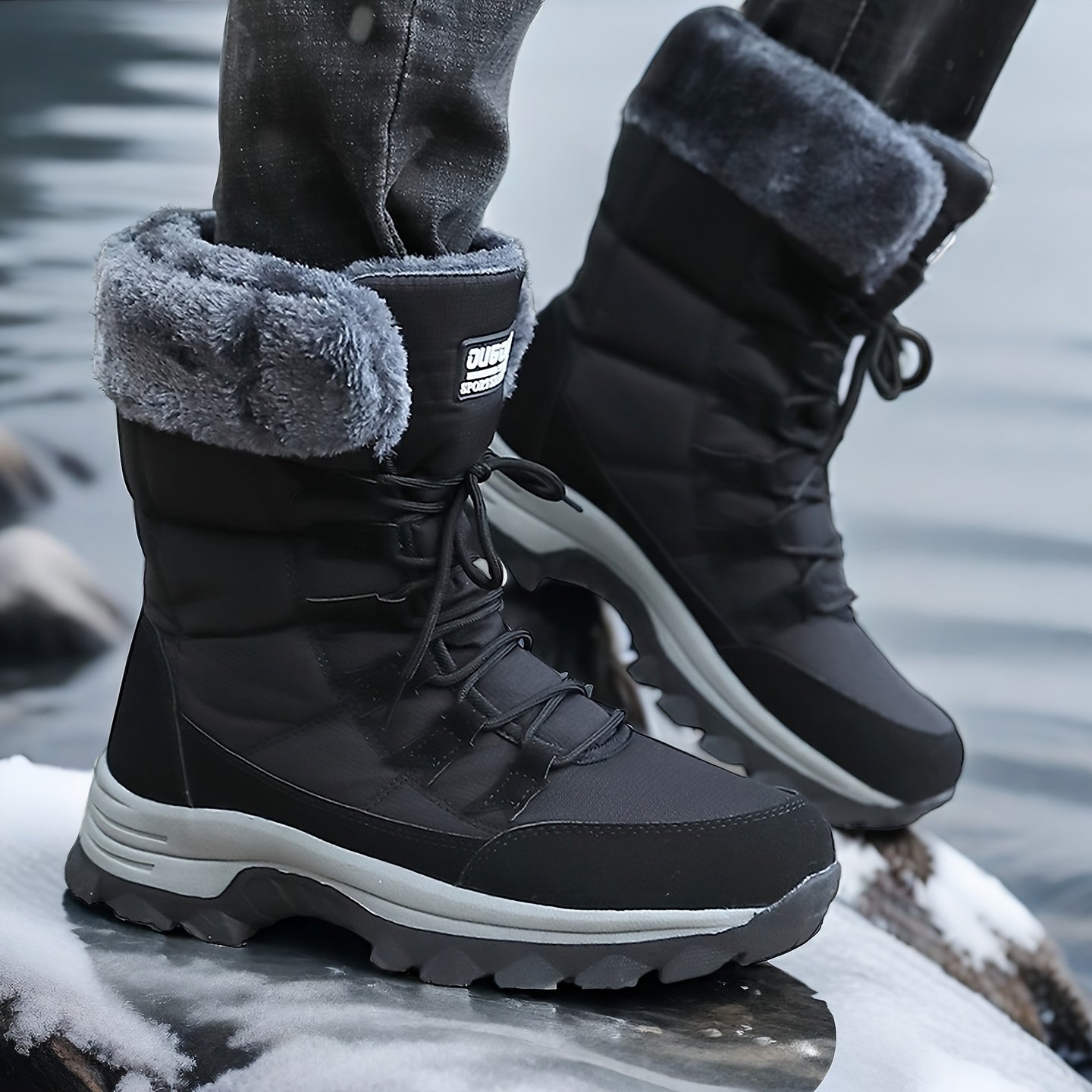 Youth Leisure Snow Boots – Thickened Warm High-Top Winter Style