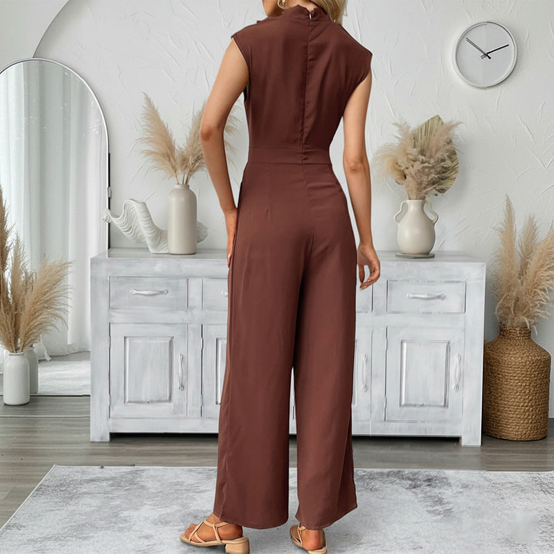 Chic Sleeveless Boat-Neck Wide-Leg Jumpsuit