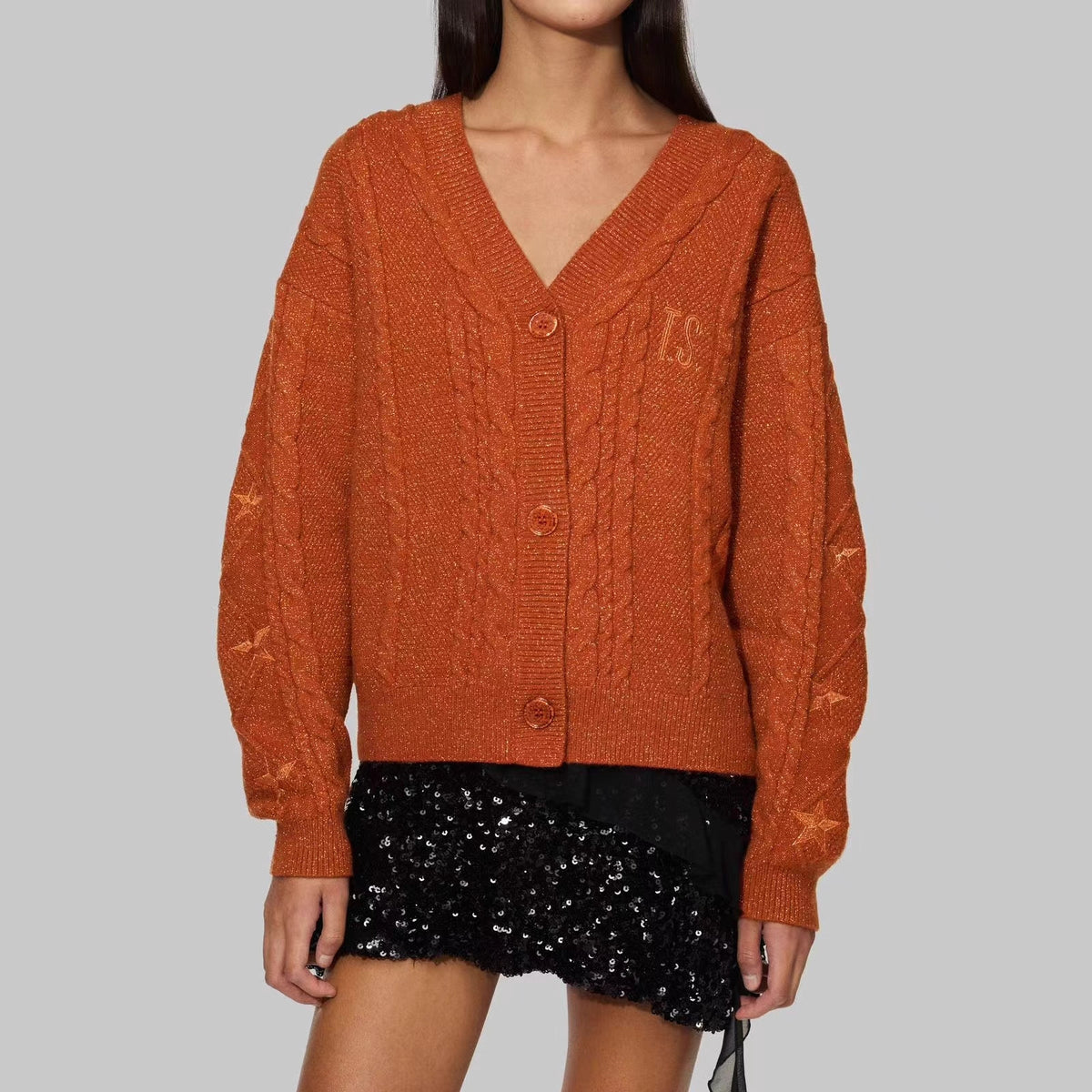 Cardigan Embroidery Xingx Loose and Idle Dinified Sweater