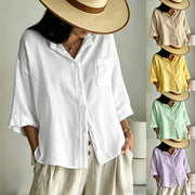 Drop-Shoulder Three-Quarter Sleeve Shirt for Women