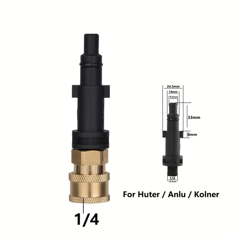 1/4" Quick Release Pressure Washer Adapter for Car Wash Water Gun