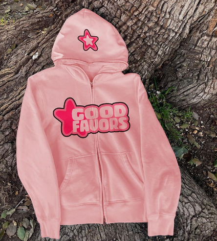 Unisex Printed Rhinestone Zip-Up Hooded Cardigan