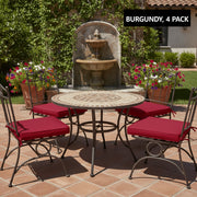 2/4/6P Outdoor Non-Spill Seat Cushion Set, Single Use or 2pcs as Seat+Backrest to Upgrade Chair, Straps Secure to Folding Chairs, Hidden Zipper Design Removable & Washable, for Patio Balcony Deck Lawn