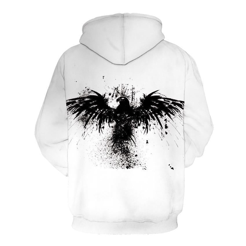 Women's 3D Print Hooded Pocket Pullover Sweatshirt