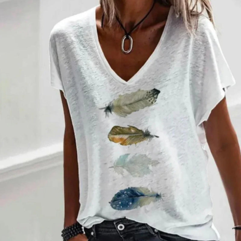 Comfortable White Short-Sleeve Top for Women – Breathable, Casual Tee