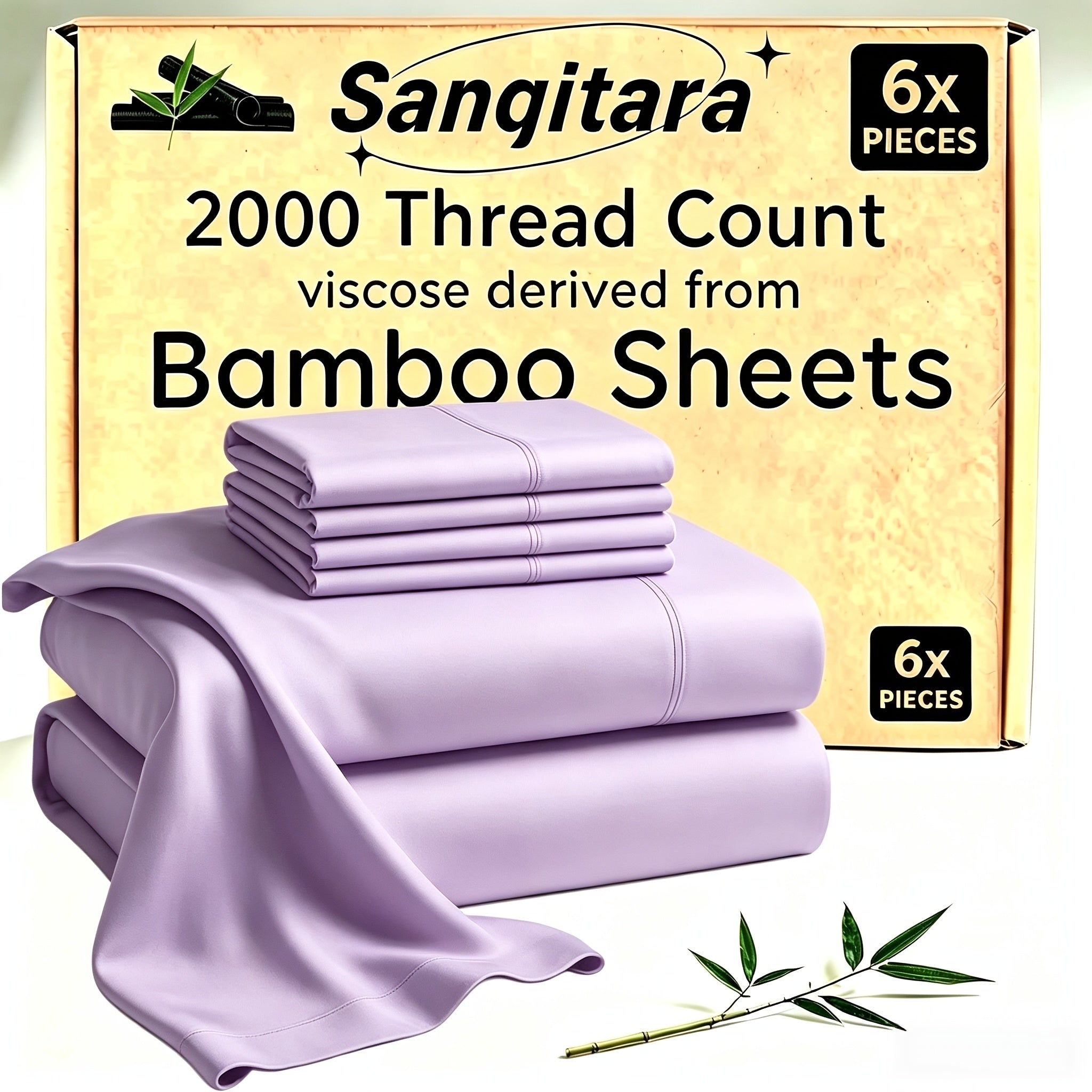 Bamboo Blend Cooling Bed Sheet Set for King Size Bed