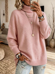 Women's Solid Color Long Sleeve Turtleneck Sweater