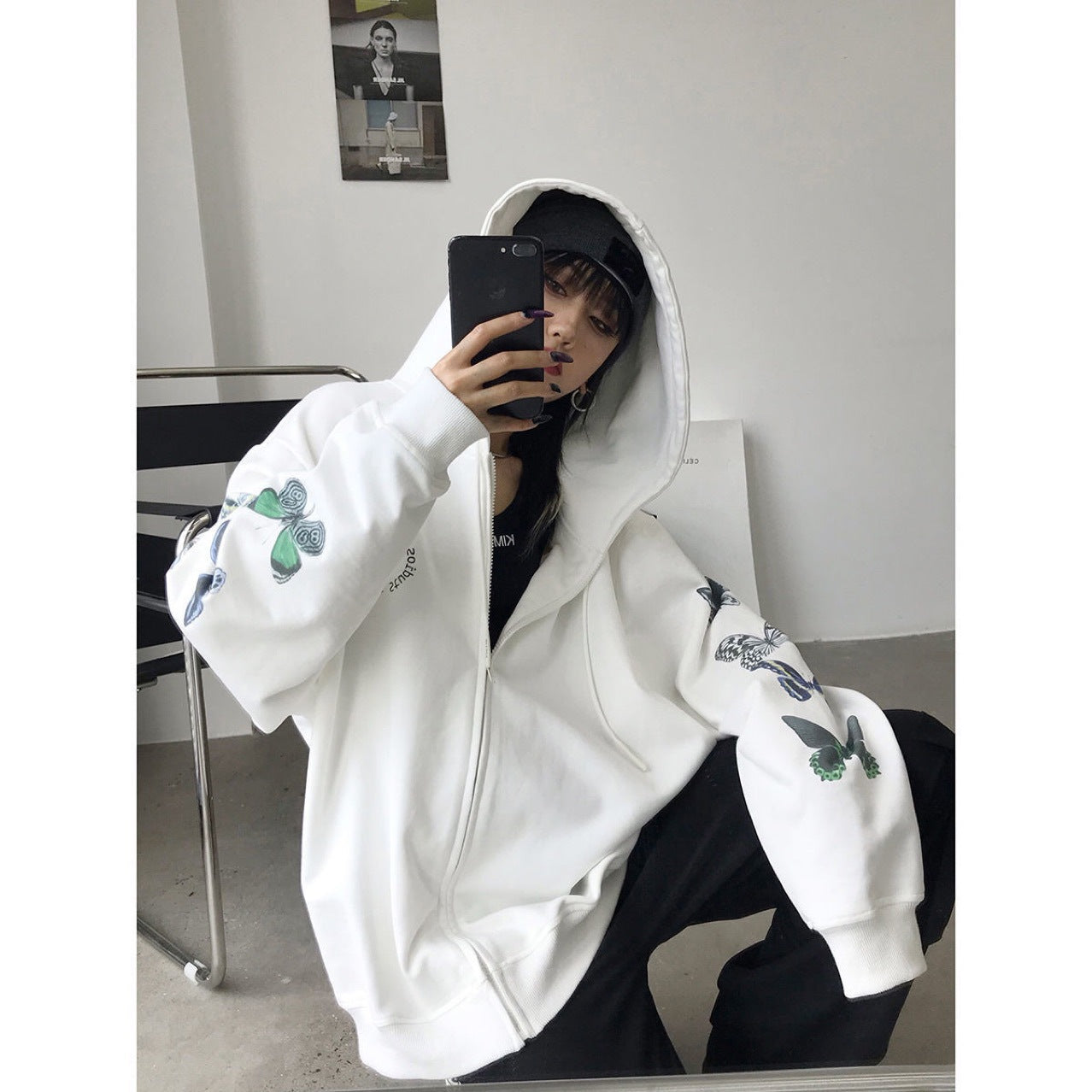 Women's Cashmere Padded Hooded Sweater Coat