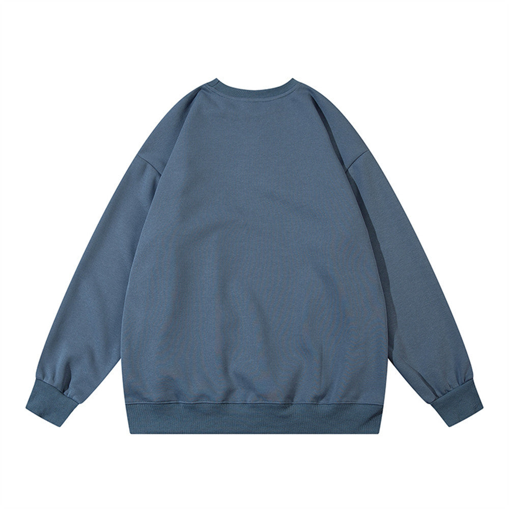 Men's Cute Kitten Print Casual Round Neck Pullover Sweater