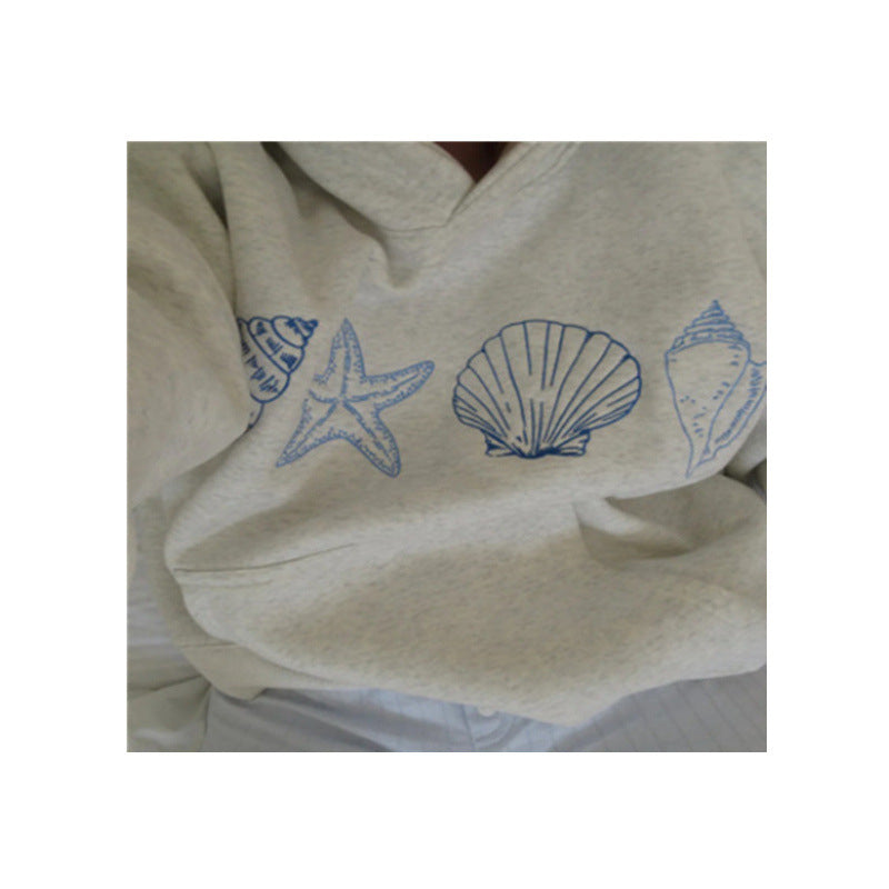 Men's Casual Drop-Shoulder Printed Pullover Hoodie