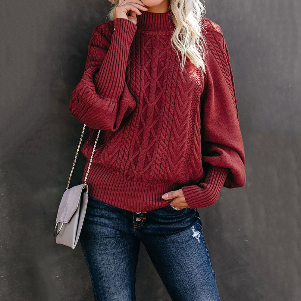 Women's Cozy Loose Knit Long Sleeve Crewneck Pullover Sweater
