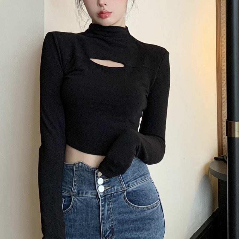Women's Slim Ribbed Turtleneck Warm Long-Sleeve Top