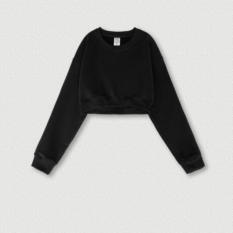 Women's Retro Cropped Long-Sleeve Sweatshirt