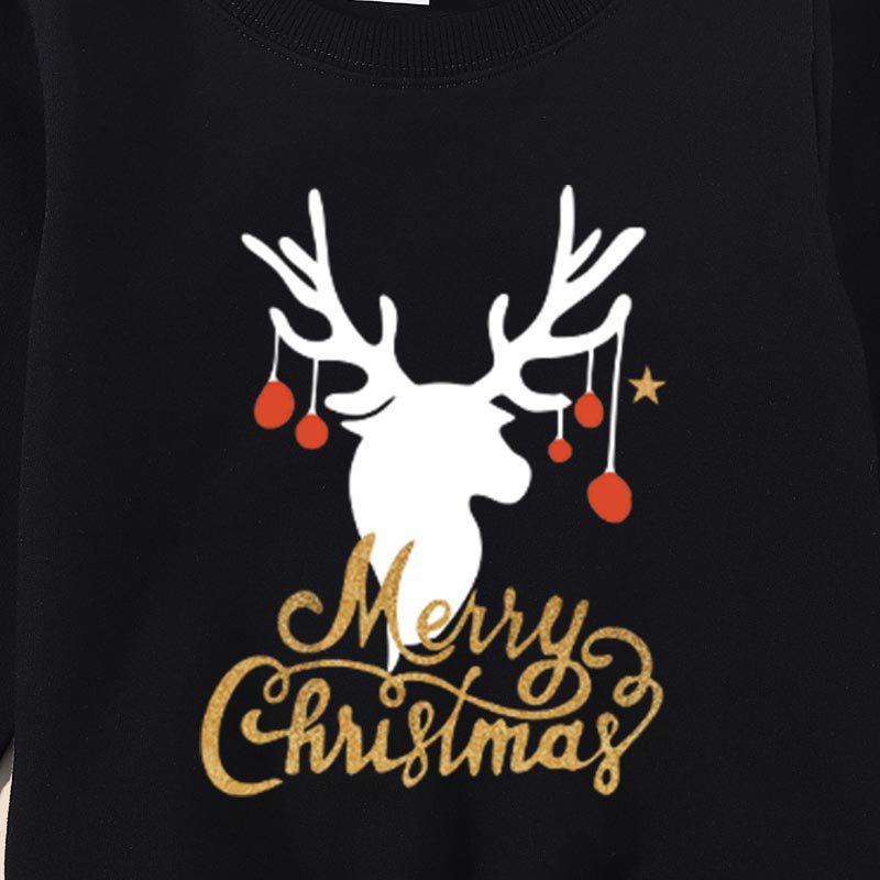 Matching Family Christmas Elk Print Sweatshirts