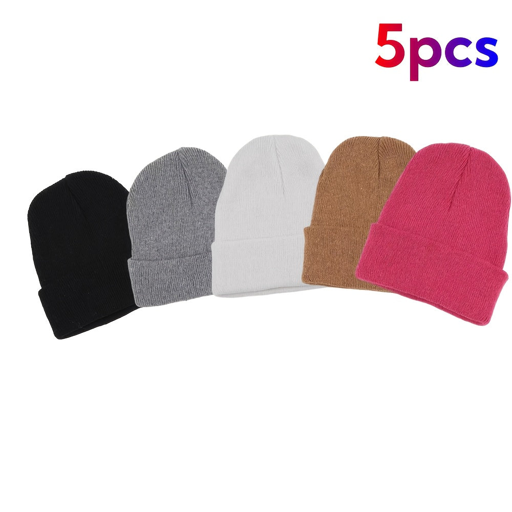 Winter Unbrimmed Hats Pack (4, 5 or 9 pcs) – Windproof, Ear‑Protecting, Elastic, Unisex