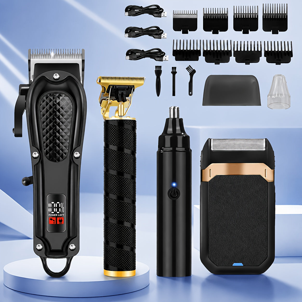 Rechargeable Electric Grooming Kit with LCD Battery Display – Travel‑Ready Grooming Set