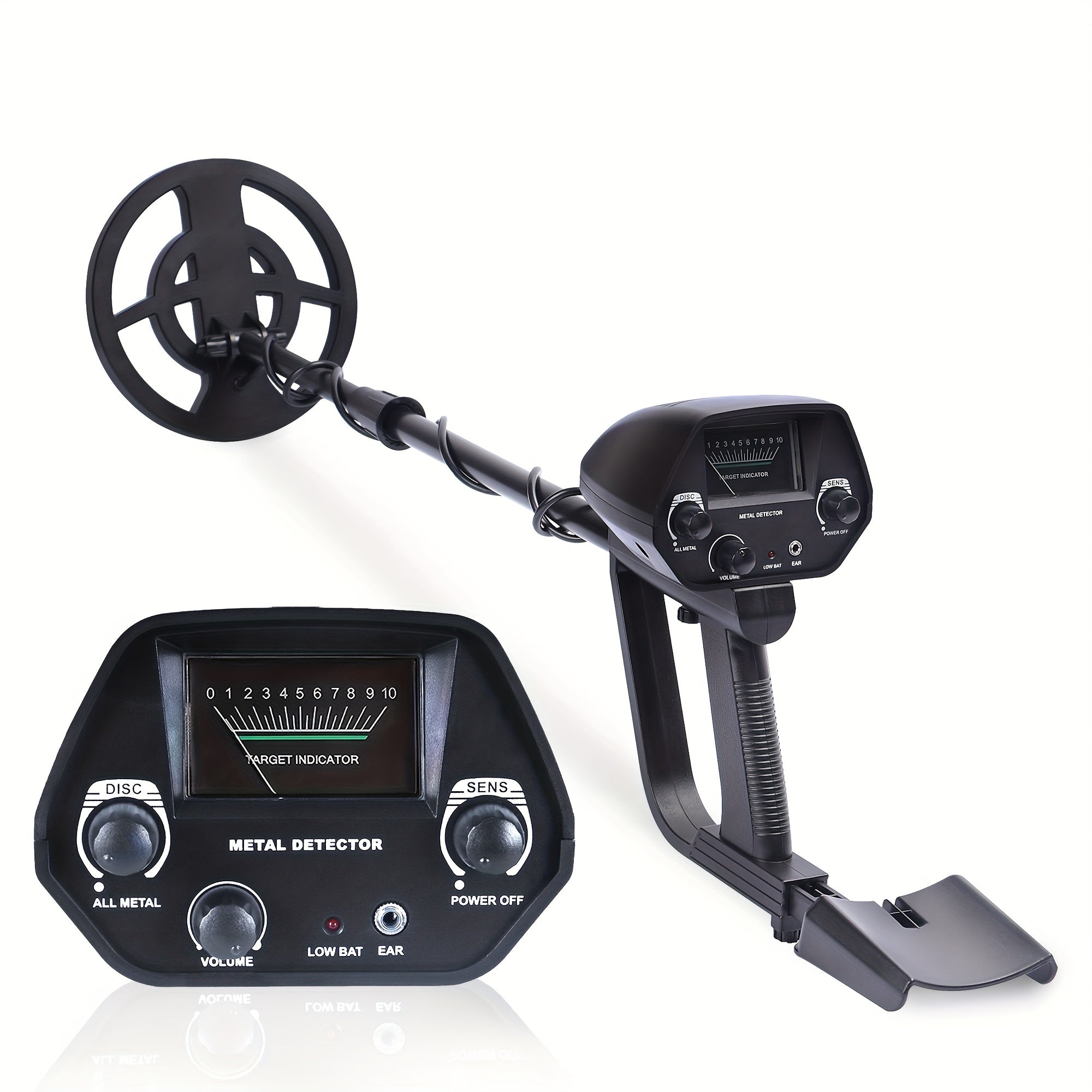 Portable Metal Detector with 7.8‑Inch Search Coil – Adjustable Sensitivity, Discrimination Indicator for Outdoor Treasure Hunting