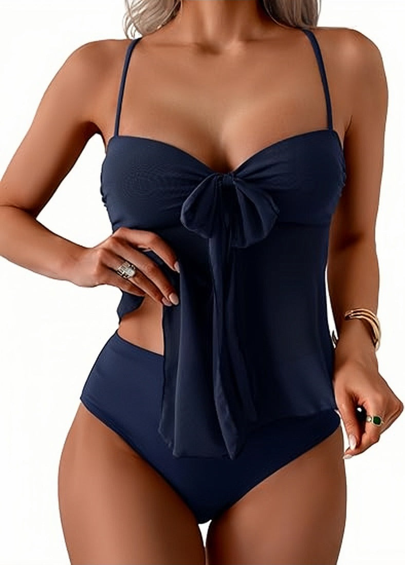 Lace-Up Mesh Two-Piece Bikini Swimsuit