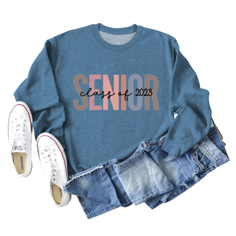 Women's Letter Print Casual Long Sleeve Loose Sweater