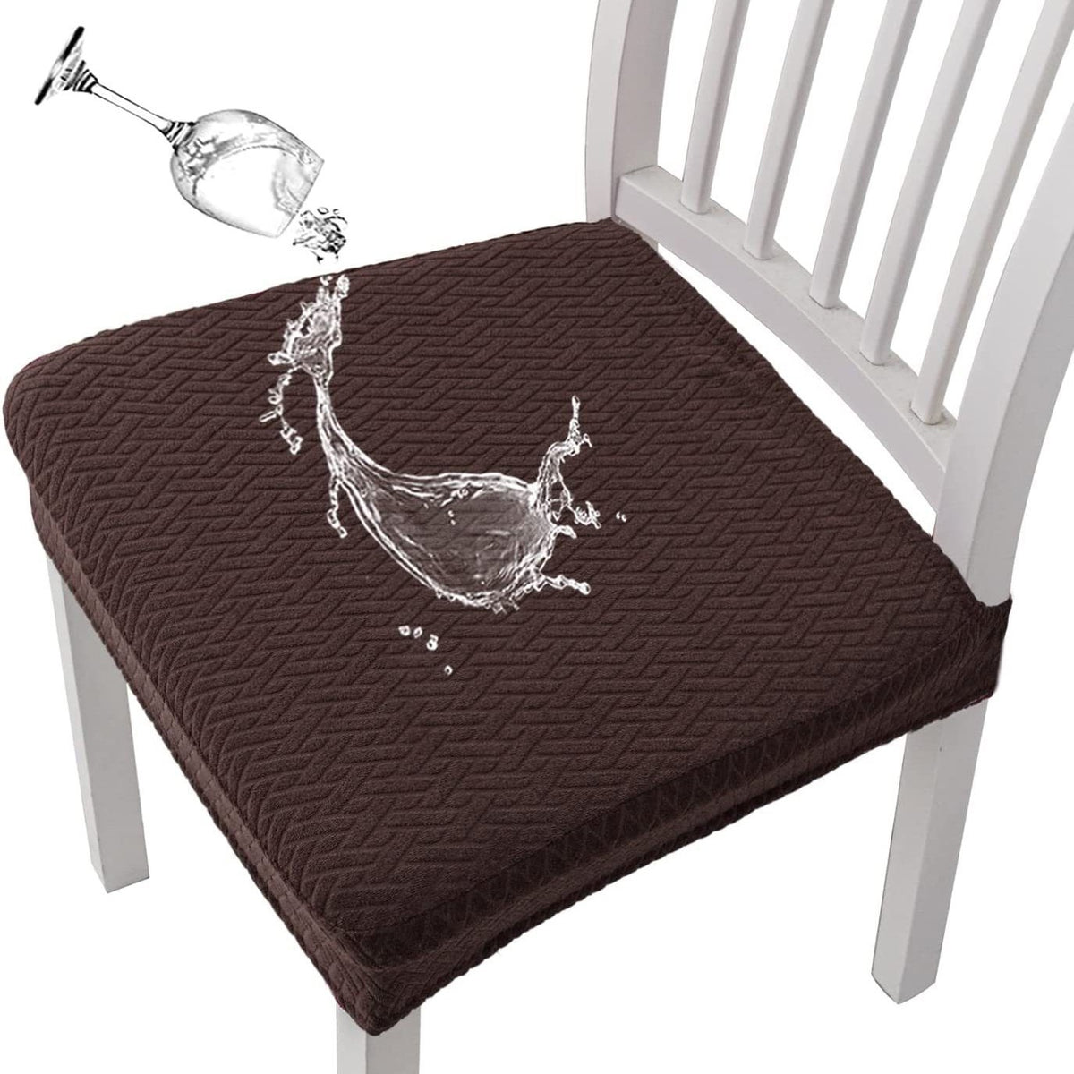 T-shaped Jacquard Waterproof Chair Seat Cover - Dining Chair Slipcover